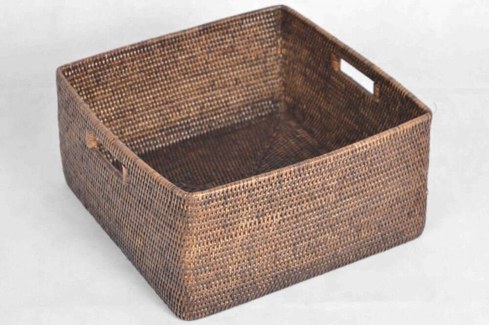 Artifacts Trading Rattan Square Basket With Handles Reviews Wayfair